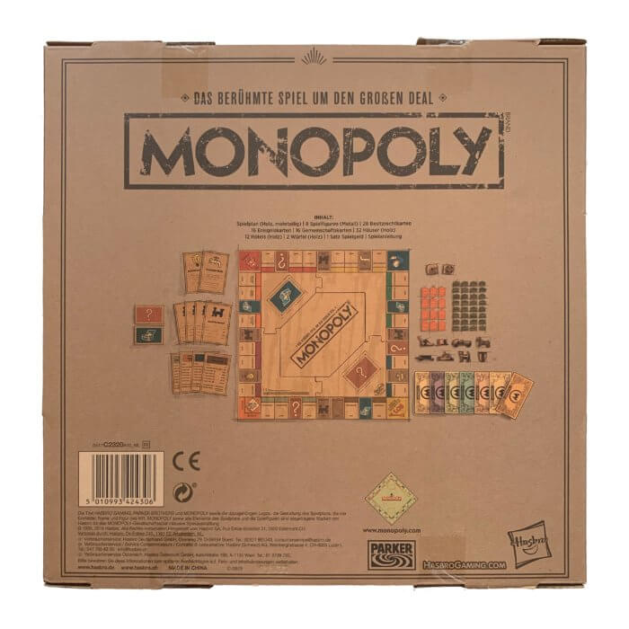 Monopoly Holz Sonderedition hinten
